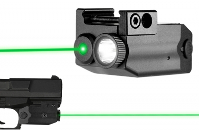 2HY09 紧凑450流明手电筒&绿色激光瞄准器组合USB可...