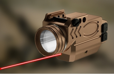 2HY12 战术型 1000 流明手电筒和红色激光瞄准器组合 磁...