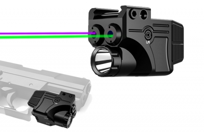 3HY01GPL 600流明手电筒与绿紫双激光瞄准器组合...
