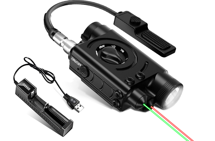 GRL20 Tactical Rifle Red + Green Dual Laser Sight and LED Flashlight Combo...