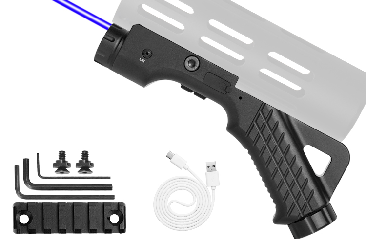 3XYHGL Blue Laser Sight&1000 Lumens Flashlight Combo, Built-in Laser Rechargeable, Picatinny Rail and M-LOK Rail...