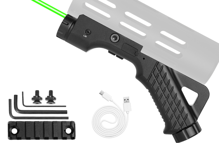 3XYHGL Green Laser Sight&1000 Lumens Flashlight Combo, Built-in Laser Rechargeable, Picatinny Rail and M-LOK Rail...